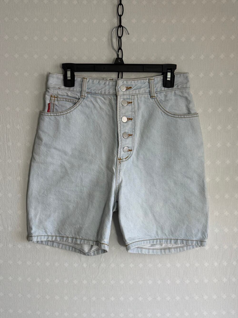 Vintage 90s BONGO Gene Montesano Denim Shorts Sz 13 Button Fly Made in USA